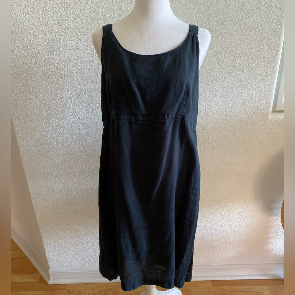 New Black Linen Sun Dress
